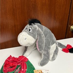 Disney Store Eeyore Plush Stuffed with Christmas sweater